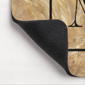 Mens Mit Monogramm Creme Marble Mousepad (Ecke)