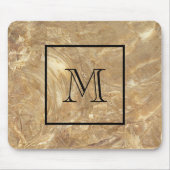 Mens Mit Monogramm Creme Marble Mousepad (Vorne)