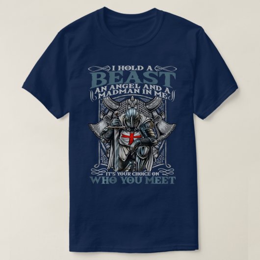 Mens Mittelalterlicher Kreuzfahrer Ritter Templar  T-Shirt (Design vorne)