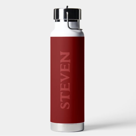 Mens Modern Burgundy Personalisiert Gym Trinkflasche (Links)