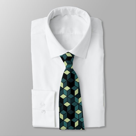 Men's Modern Hexagon Cube Neck Tie Krawatte (Gebunden)