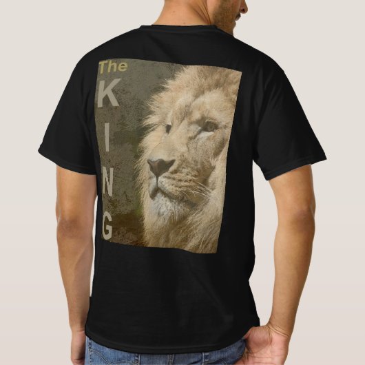 Mens Modern Template Lion Face doppelseitig T-Shirt (Rückseite)