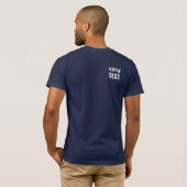 Mens Moderne Vorlage Navy Blue doppelseitig T-Shirt (Schwarz voll)