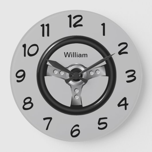 Mens Monogram Man Höhle Decke Große Wanduhr (Vorderseite)