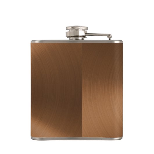 Mens Monogram Modern Minimalistisch Bronze Anniver Flachmann (Rückseite)