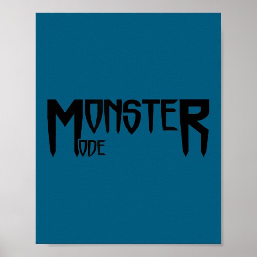 Mens Monster Mode - Gym Fitness Workout Motivation Poster (Vorne)