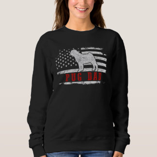 Mens Mops Vater Beunruhigt amerikanische Flagge Pa Sweatshirt