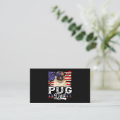 Mens Mops Vater USA Flag Patriotic Vathers Day Visitenkarte (Stehend Vorderseite)