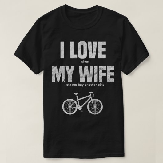 Mens Mountain Bike I Liebe, wenn meine Ehefrau Las T-Shirt (Design vorne)