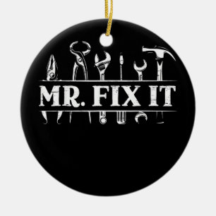 Mens Mr Fix Es für einen Handyman Handyman Handwer Keramik Ornament