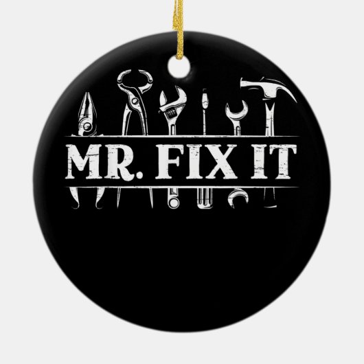 Mens Mr Fix Es für einen Handyman Handyman Handwer Keramik Ornament (Hinten)