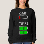 Mens Müred Vater Low-Battery Twins Volllade Dadd Sweatshirt (Vorderseite)