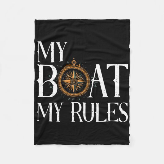 Mens My Boat My Rules Schiffskapitän Nautica Fleecedecke (Vorderseite)
