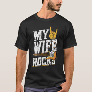 Mens My Ehefrau Rocks Electronic Rock Gitarre T-Shirt