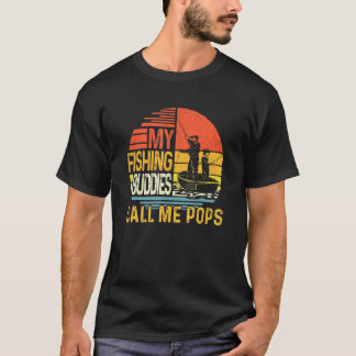 Mens My Favorite Fishing Buddies Call Me Pops Fish T-Shirt