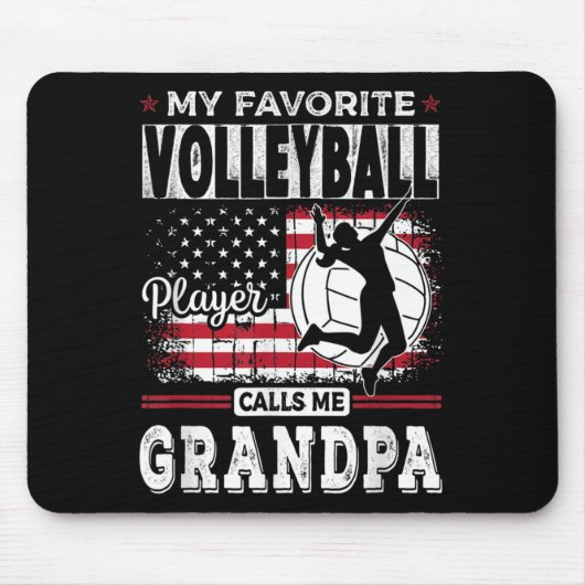 Mens My Favorite Volleyball Player Calls Me Grandp Mousepad (Vorne)