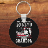 Mens My Favorite Volleyball Player Calls Me Grandp Schlüsselanhänger (Vorderseite)