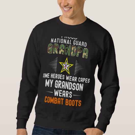 Mens My Grandson trägt Kampfstiefel mit Stolz auf Sweatshirt (Vorderseite)