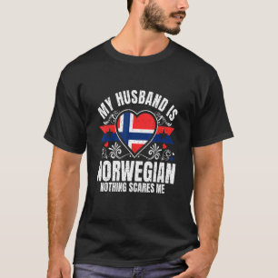 Mens my husband is Norwegens Stolz Flag Heritage R T-Shirt