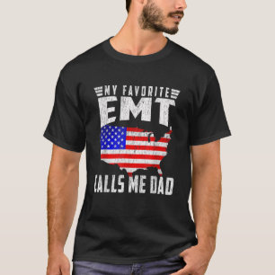 Mens My Lieblings-EMT nennt mich Vater USA Flaggen T-Shirt
