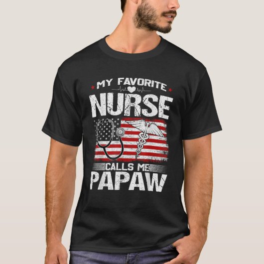 Mens My Lieblings-Krankenschwester nennt mich Papa T-Shirt (Vorderseite)