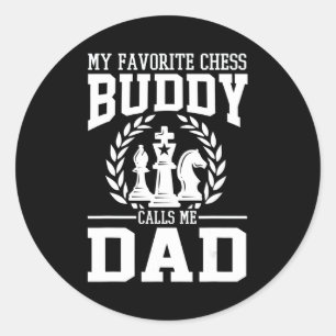 Mens My Lieblings Schach Buddy nennt mich Vater Ge Runder Aufkleber