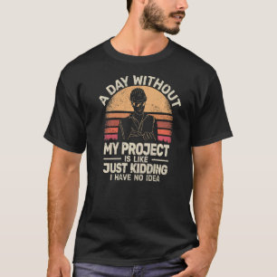 Mens My Project Management Vintage Konstruktion T-Shirt