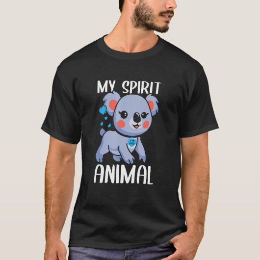 Mens My Spirit Animal Koala I Liebe Vater Herz Val T-Shirt (Vorderseite)