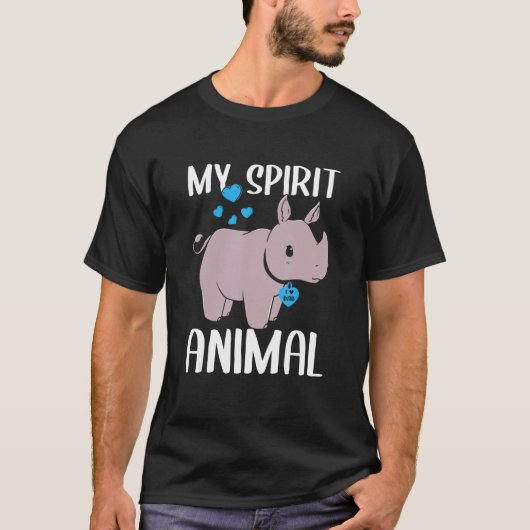 Mens My Spirit Animal Rhino I Liebe Vater T-Shirt (Vorderseite)