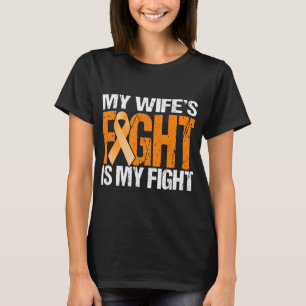 Mens My Wife's Fight is My Fight Leukemia Awarenes T-Shirt