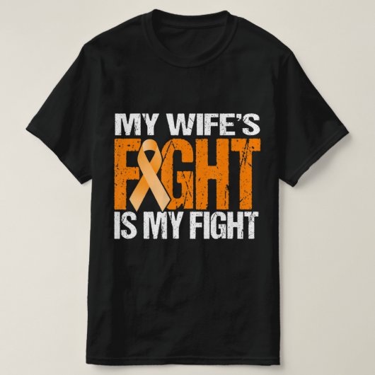 Mens My Wife's Fight is My Fight Leukemia Awarenes T-Shirt (Design vorne)