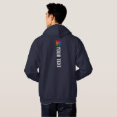 Mens Navy Blue Back Side Print Hoodie Template (Schwarz voll)