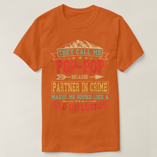 Mens nennen sie mich PopPop-Partner in Crime Fathe T-Shirt (Design vorne)