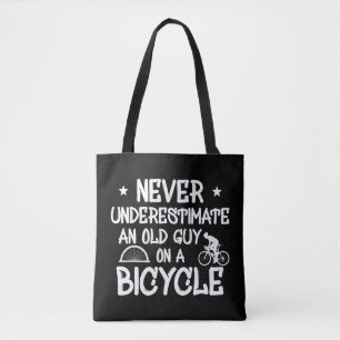 Mens Never Underestimate An Old Guy On a Bicycle L Tasche