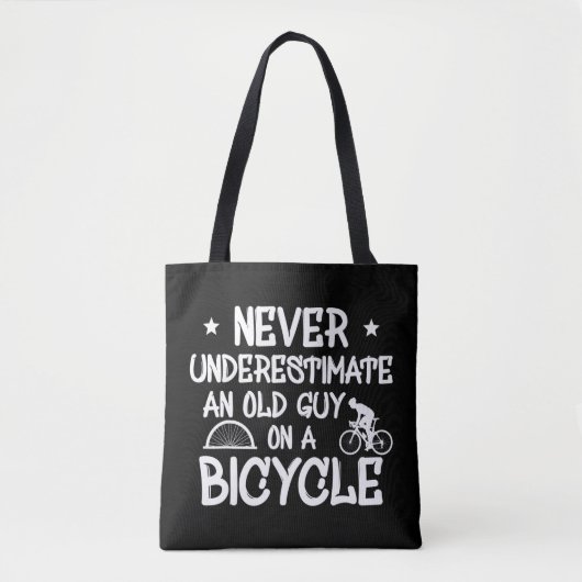 Mens Never Underestimate An Old Guy On a Bicycle L Tasche (Vorderseite)