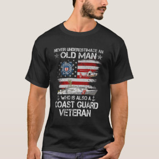 Mens Never Underestimate An Old Man  Coast Guard G T-Shirt