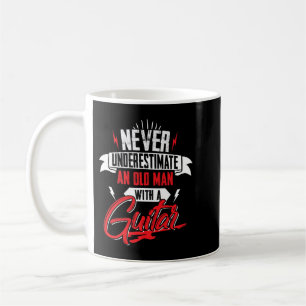 Mens Never Underestimate An Old Man With A Guitar Kaffeetasse
