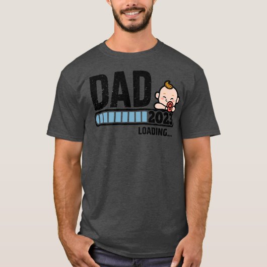 Mens New Dad 1. Mal Vater Est 2023 gefördert zu T-Shirt (Vorderseite)