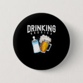 Mens New Dad Beer And Milk Joke Button (Vorderseite)