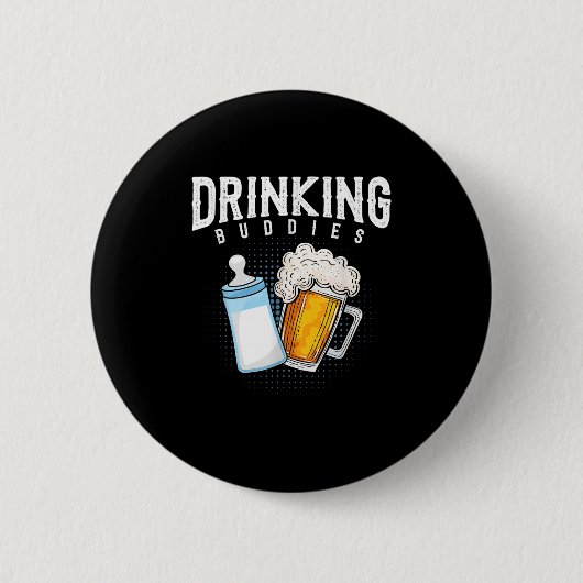 Mens New Dad Beer And Milk Joke Button (Vorderseite)