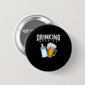 Mens New Dad Beer And Milk Joke Button (Vorne & Hinten)