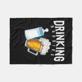 Mens New Dad Beer And Milk Joke Fleecedecke (Vorderseite (Horizontal))