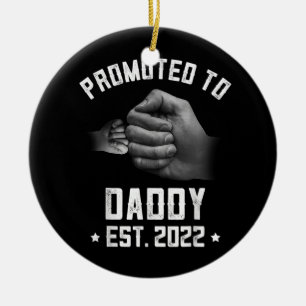 Mens New Dad Fun Pregnancy Announcement Promoted Keramik Ornament