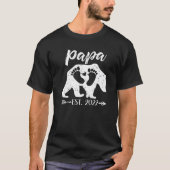 Mens New Papa Vater Grandpa Bear Est 2022 Baby Ann T-Shirt (Vorderseite)