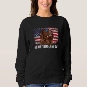 Mens Newfundland Vater American Flag Vatertag Sweatshirt