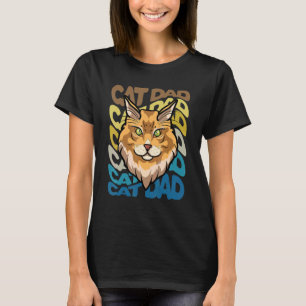 Mens Niedlich Maine Coon Katzenkatze Vater Retro V T-Shirt