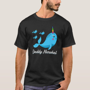 Mens Niedlich Narwhal Daddy Narwhal Vatertag T-Shirt