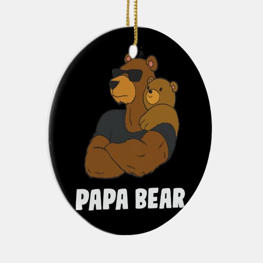 Mens Niedlich Papa Bear Vatertochter Son Papa Bear Keramik Ornament (Rechts)