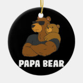 Mens Niedlich Papa Bear Vatertochter Son Papa Bear Keramik Ornament (Vorne)