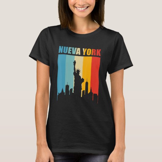 Mens Nueva York Spanish New York Retro Style Vinta T-Shirt (Vorderseite)